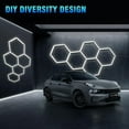 thumbnail image 4 of 25 Pack 240W Hexagon Garage Led lights Garage Lights Ceiling Led Work Light Super Bright 6500K Hexagon Honeycomb Led Shop Lights for Garage Warehouse Workshop, 4 of 9