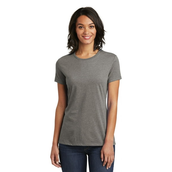 District Adult Female Women Electric Heather T-Shirt Grey Frost Medium