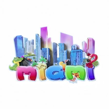 Miami USA 3D Fridge Magnet Souvenir Gift,Resin Handmade Miami Refrigerator Magnet Home Decoration Collection
