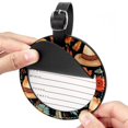 thumbnail image 2 of Thanksgiving Hat Set of 2pcs PU Leather Round Suitcase Tags with Privacy Cover and Name ID Tag - Ideal for Travel Luggage, Handbags, Backpacks, School Bags, 2 of 6