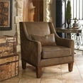 thumbnail image 3 of Maklaine 19" Transitional Fabric & Wood Arm Chair with Nailheads in Brown, 3 of 6