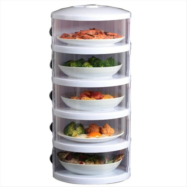 Protector Térmico de Alimentos, Transparente Apilable A Prueba de Polvo, Contenedor de Almacenamiento de Alimentos Sobrantes, Organización de Cocina