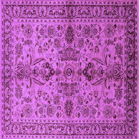 Ahgly Company Indoor Square Oriental Purple Industrial Area Rugs, 5' Square