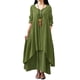 thumbnail image 1 of ICHUANYI Clearance Women's Fashion Plus Size Round-Neck Solid Long Dress Helf Sleeve Buttons Dress(Green, XXL) ICHUANYI WER2023081106375, 1 of 8