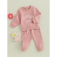 thumbnail image 3 of Bagilaanoe 2PCS Toddler Baby Girl Long Pants Set Letter Print Long Sleeve Sweatshirt Pullover Tops + Sweatpants 6M 12M 18M 24M 3T Kids Casual Sweatsuits, 3 of 8