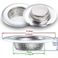 thumbnail image 3 of 2pcs Kitchen Bathroom Sink Strainer, Stainless Steel Drain Filter, Prevent Clogging, Large Wide Rim Outer Diameter 4.5 Inch/11.3cm (Large Size), 3 of 4