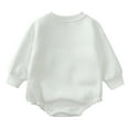 thumbnail image 3 of Hwmodou Baby Bodysuits Girls Cotton Blend Long Sleeve Pullover Letter Print Romper Sweatshirt Bodysuits Romper Fall Winter Durable Baby Onesies,12-24M, 3 of 9