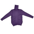 thumbnail image 4 of IMENGL Chandail à Col Roulé Uni en Tricot Rétro à Manches Longues pour Femmes, Violet TG, Taille M-TG, 4 of 5