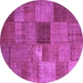 thumbnail image 1 of Ahgly Company Indoor Round Patchwork Purple Transitional Area Rugs, 5' Round, 1 of 4