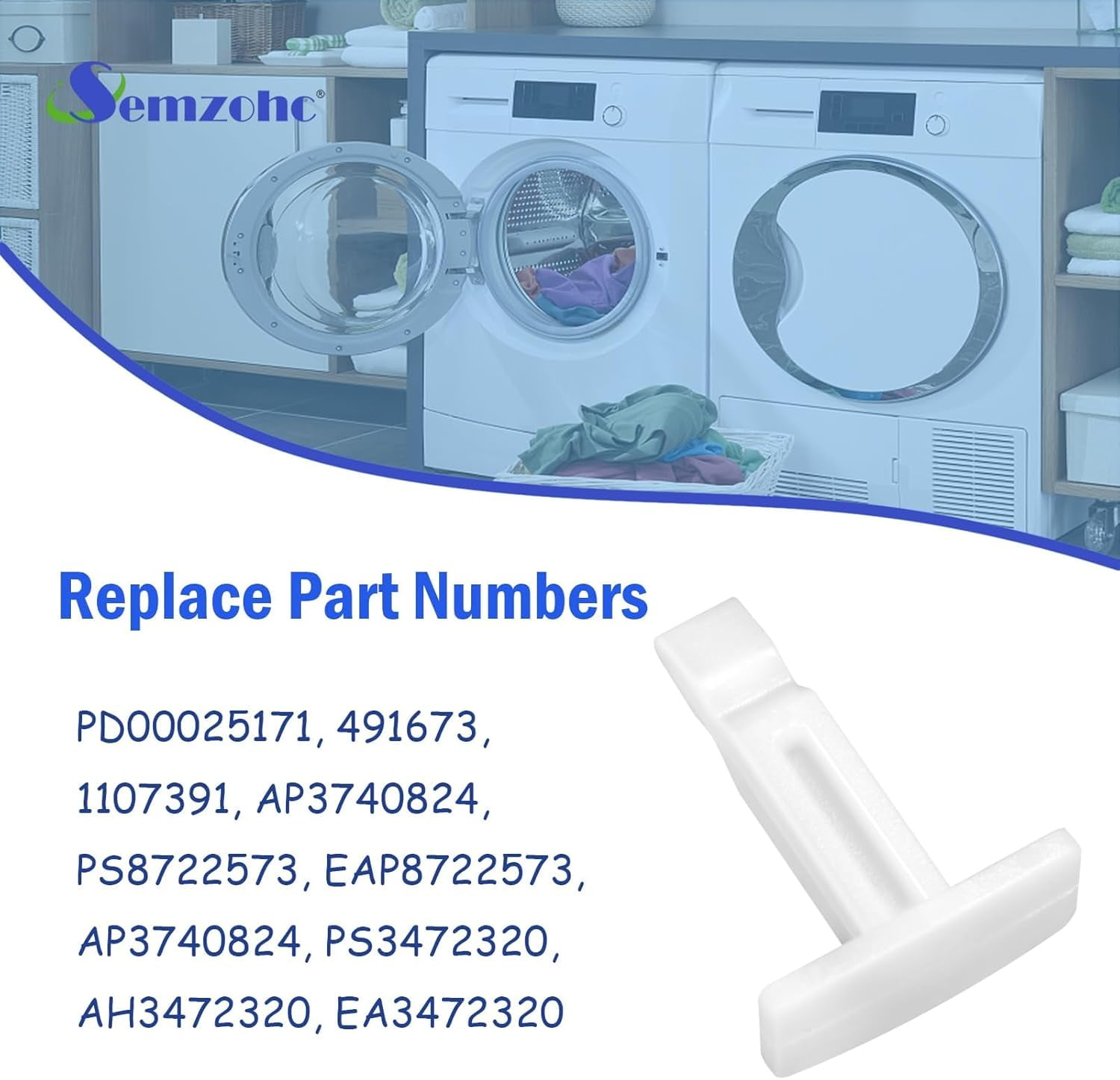 JJEAN-00491673 Dryer Door Latch Compatible With Bo-sch Dryers Replaces 00491673 EA3472320, PS3472320, PS8722573, PD00025171, EAP8722573