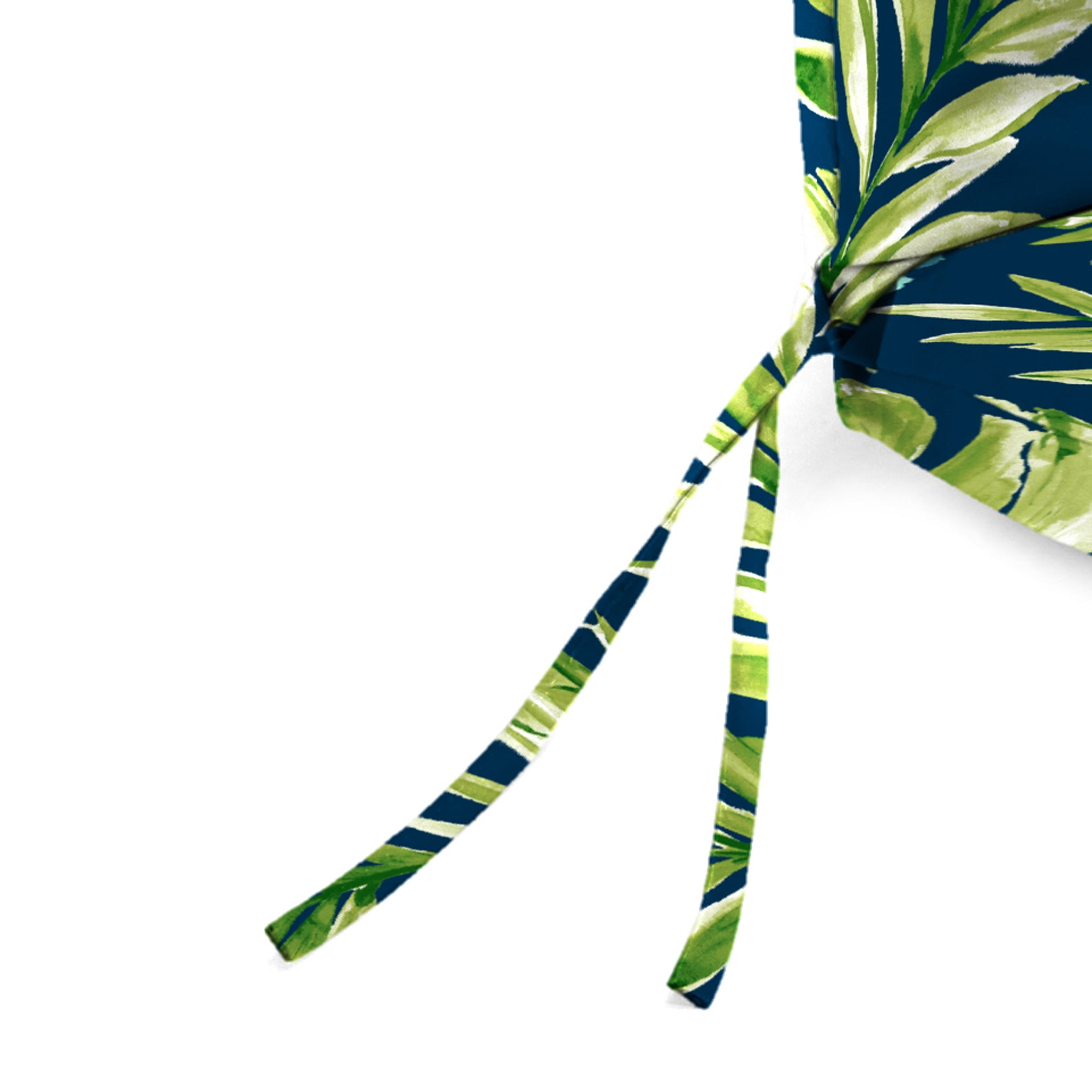 Jordan Manufacturing 44" x 21" Zealand Capri Multicolor Leaves Rectangular Outdoor Chair Cushion with Ties and Hanger Loop