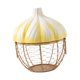 thumbnail image 3 of Soporte de cerámica, contenedor decorativo, cesta de hierro hueca tejida para huevos, almacenamiento de ajos. Amarillo, 3 of 9