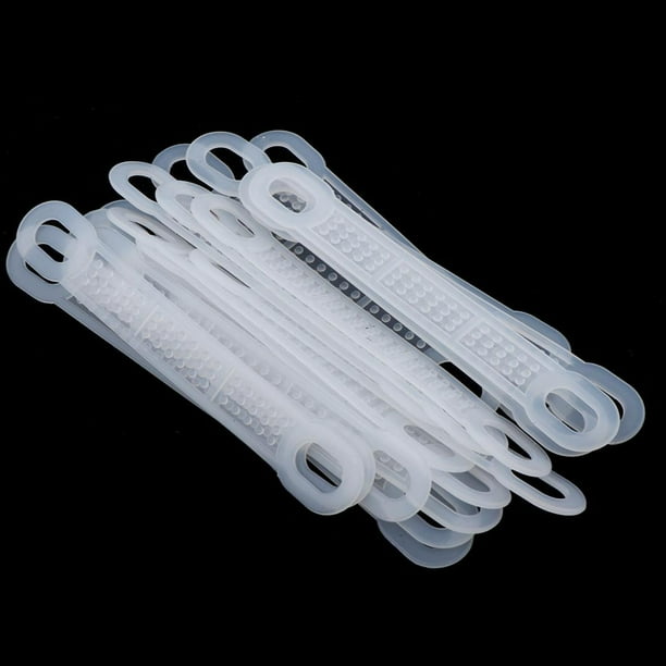 20 Piezas de Silicona Transparente Antideslizante Apretones de Suspensión Tiras de Suspensión Autoadhesivas S Macarena Empuñaduras de goma para colgar