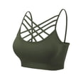 thumbnail image 3 of MixMatchy Women's Soft Seamless Triple Criss-Cross Front Bralette Sport Bra with Removable Pads, 3 of 4