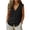 Black, variant on Women's Plus Size 100% Cotton Vest, Sleeveless V-Neck Button-Down Waistcoat with Textured Fabric