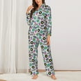 thumbnail image 2 of Pofeuu American Musical Print Womens Pajamas Set Long Sleeve Sleepwear Button Down Nightwear Soft Pj Lounge Sets Button Down Pajamas Women-Medium, 2 of 7