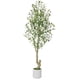 thumbnail image 1 of 5ft de altura artificial olive tree con blanca planter y green fake moss - great para home, oficina, sala de estar, dormitorio, stairs, foyer decor, 1 of 5