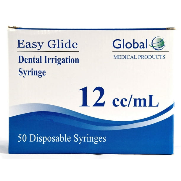 Easy Glide Curved Tip Dental Irrigation Syringe 12CC 12ML Box of 50