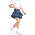 thumbnail image 2 of mgoYE School Uniform Skirt Girls 6M-13T Cotton Elastic Waist Comfortable Jean Skirt(Blue,12-13 Years), 2 of 6