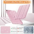 thumbnail image 3 of Fintie Slim Case for iPad (A16) 11th Generation 11 Inch (2025), iPad 10th Gen 10.9 Inch (2022) - Glittering Sparkly Protective Cover with Shiny Clear Back Shell w/ Built-in Pencil Holder, Light Pink, 3 of 9