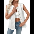 thumbnail image 1 of Suéter de Punto de Verano para Mujer, Chaleco Sin Mangas con Botones, Cárdigan Holgado, Camiseta Sin Mangas, Atuendos para Salir, Adolescentes. M, 1 of 10