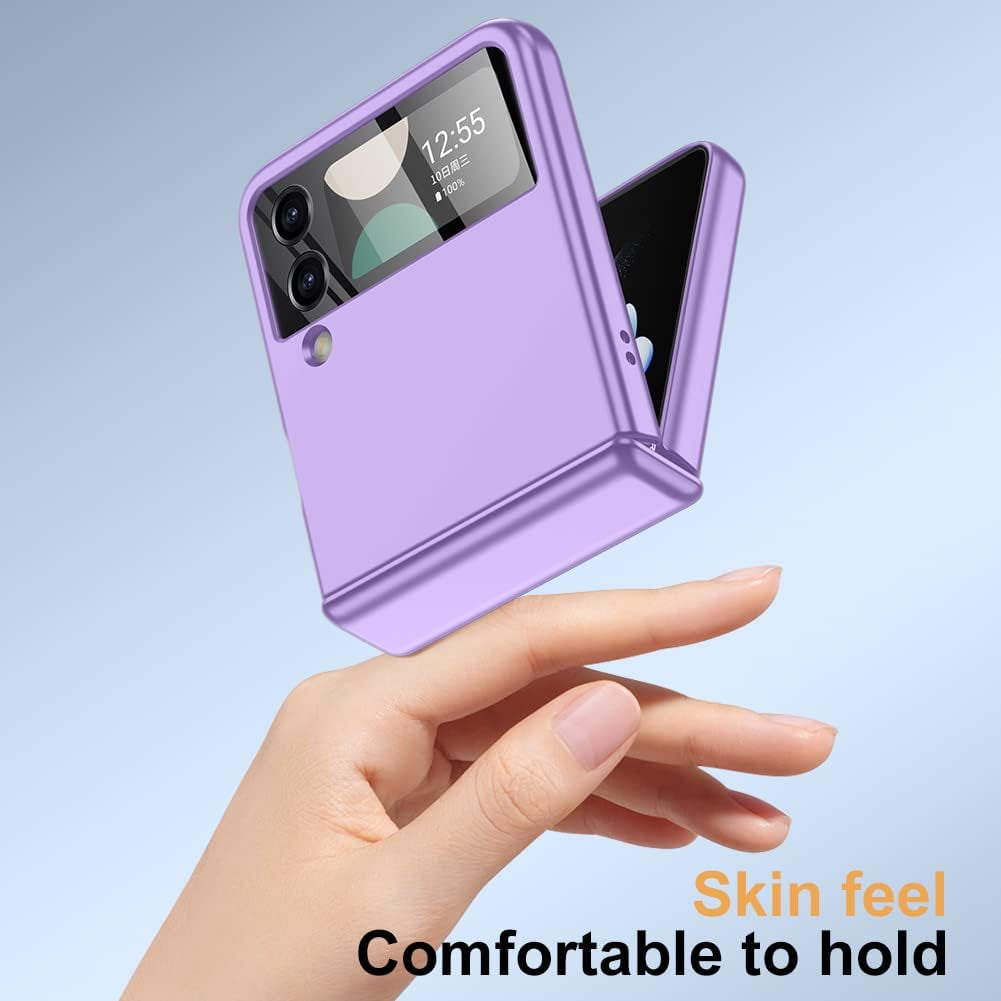 For Samsung Z Flip 4 Case: [Full Cover Hinge Protection] Slim Phone Case with Built-in Screen Protection Metal Volume key Protection Wireless charging for Galaxy Z Flip 4 5G(2022),Sky Blue
