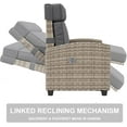 thumbnail image 5 of TEQIN Outdoor Recliner with Adjustable Back and Footrest, 150° Lay Flat Reclining Chair, Wicker Reclining Chair with Air Pump,Removable Cushion Flip-Up Table Wicker, 5 of 8