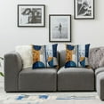 thumbnail image 2 of Acheng Gold and Blue Abstract Art Short Plush Pillowcase Set of 2 White, 2 of 7