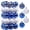 Blue&White, variant on 30ct Christmas Ball Ornaments, 2.36 in Shatterproof Xmas Tree Decorations, Plastic Baubles for Holiday, Party, Wedding, or Home Decor, Red & Gold