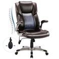 thumbnail image 1 of MALOL Chaise de Bureau Exécutive à Dossier Haut – Chaise de Bureau Ergonomique en Cuir avec Accoudoirs Relevables, Inclinaison Réglable et Conception Pivotante à Roulettes pour la Maison et le Bureau, Brun, 1 of 8