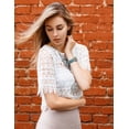 thumbnail image 6 of TOYOUTHS Floral Engraved Band Compatible with Apple Watch Band 42mm 44mm 45mm 49mm(Ultra) Women, Silicone Dandelion Flower Pattern Wristband for iWatch Series SE/8/7/6/5/4/3/2/1, 6 of 7