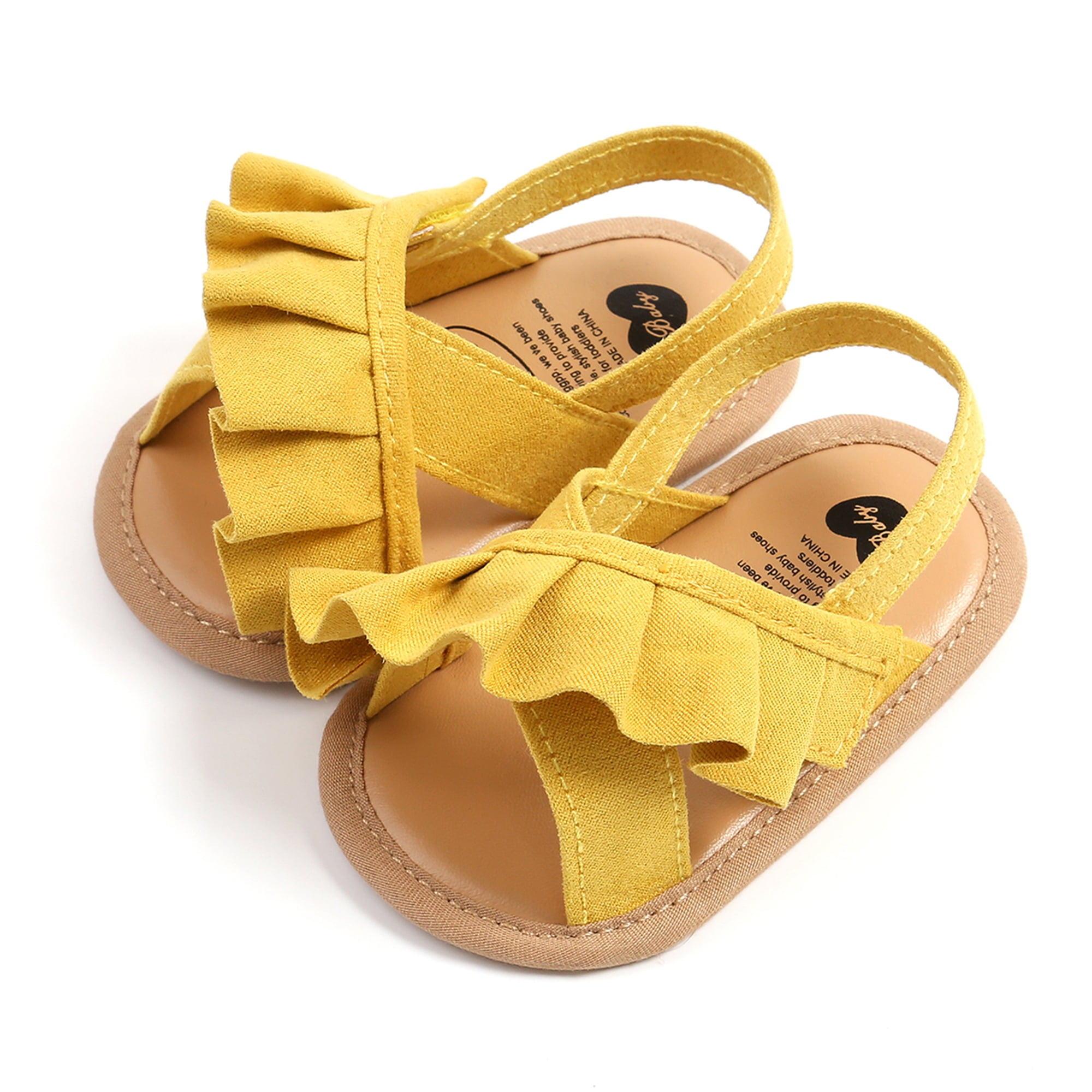xiaxaixu Baby Girl Summer Sandals, Cute Ruffle Flats Non-Slip Soft