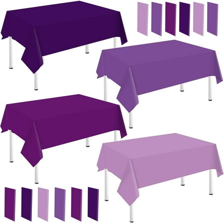 

16Pcs Summer Plastic Tablecloth Colors Rectangle Tablecover Waterproof Table Cloth for Birthday Shower Table Decorations 54 x 108 Inch