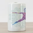 thumbnail image 3 of Colorful Ceramic Toothbrush Holder, Girl on Yoga Warrior Pose with Lotus Flower Petal Lines and Shapes Boho Art Print, Versatile Countertop for Bathroom, 4.5" X 2.7", Purple Blue, by Ambesonne, 3 of 4