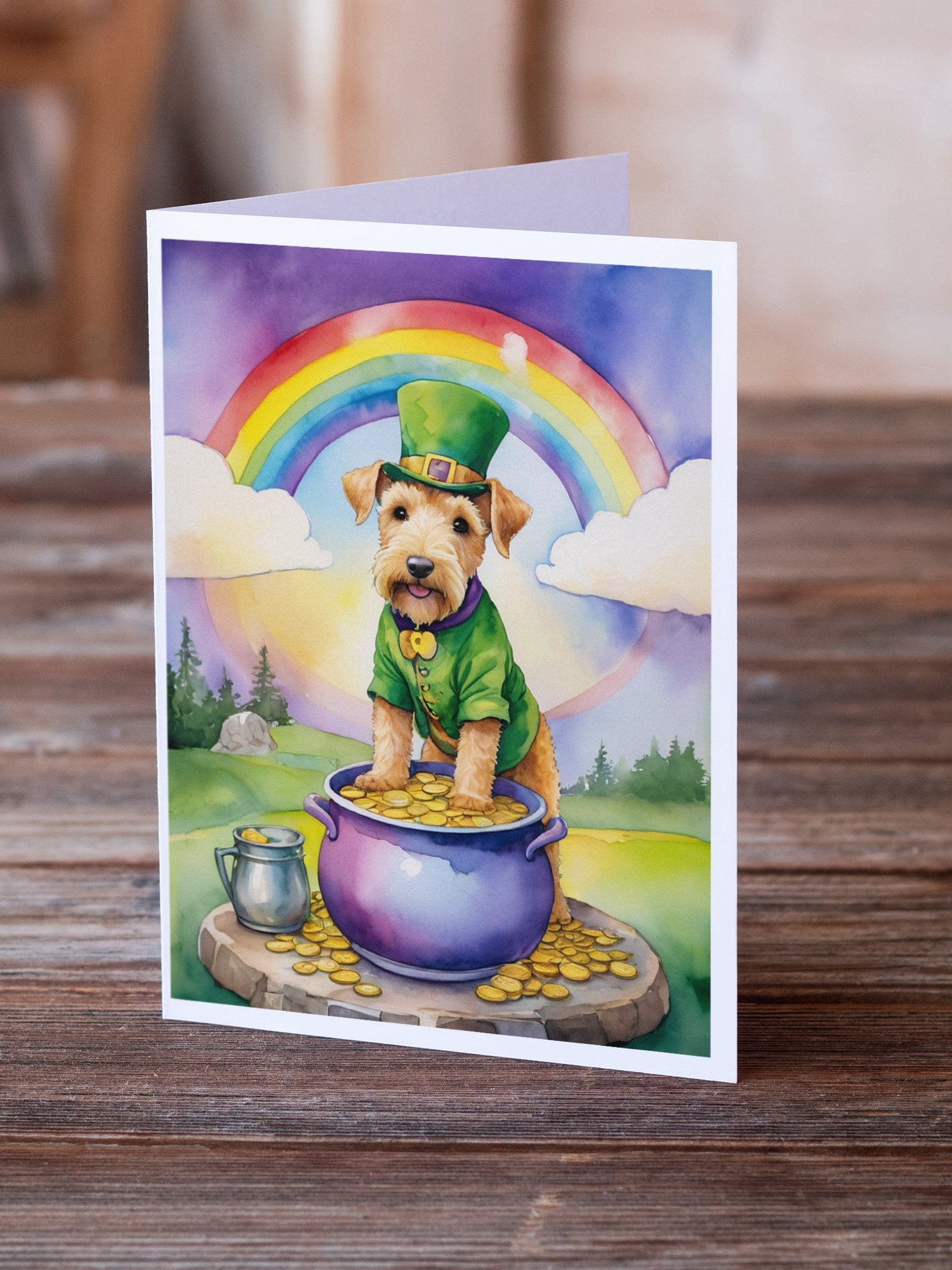 Lakeland Terrier St Patrick's Day Greeting Cards Pack of 8 7 in x 5 in