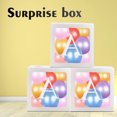 thumbnail image 3 of Dserhfy Balloon Box Exquisite Party Decor Baby Shower Supplies A-Z Letter Cardboard Cube Clear Box for Propose Marriage, 3 of 8