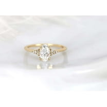 vylahjewellery Unique Wedding Ring 10K Rose Gold Moissanite Diamond Ring 1.50 Ct Oval Cut Cluster Engagement Ring Forever One