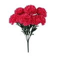 thumbnail image 2 of 1pcs 7 Heads Artificial Carnation Flowers, Faux Silk Flower for Home Decor, Hot Pink, 2 of 7