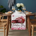 thumbnail image 2 of Valentine's Day Table Runner - 48 Inch Long, Kitchen Dining Table Runner Dresser Scarves, Pink Roses Car Love Hearts Romantic Farmhouse Decor for Coffee Tables Wedding Party Banquet, 2 of 8