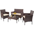 thumbnail image 1 of Patio Furniture Set 4 Piece Outdoor Wicker Sofas Rattan Chair Wicker Conversation Set Coffee Table Bistro Sets for Pool Backyard Lawn (Brown), 1 of 14