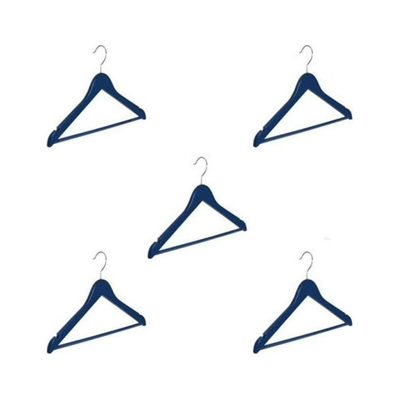 Abs Plastic Clothes/Suit Hangers, Perfect for Dresses, Blouses and Pants, Shirts, Ties, Scarves and Sweaters ,coat Set of 5 - Navy
