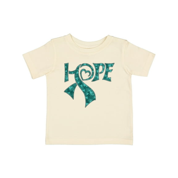 Inktastic Hope- Teal Ribbon for Awareness of Ovarian Cancer Boys or Girls Baby T-Shirt