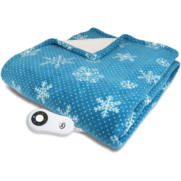 Serta Microplush Sherpa Electric Heated Warming Throw Blanket Walmart