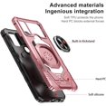 thumbnail image 5 of Compatible for Cricket Innovate E 5G Case w/Tempered Glass Screen Protector [Military Grade] Ring Car Mount Kickstand Shockproof Hard Phone Case - Rose Gold, 5 of 7