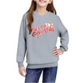 thumbnail image 4 of Atogsazn Kids Girls Christmas Hoodies Casual Oversized Fleece Long Sleeve Pullover Sweatshirt Fall Winter Tops Clothes 02-Gray 5-6 Years Fashion, 4 of 5