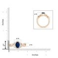 thumbnail image 5 of ANGARA Natural Oval 1.55 ct Blue Sapphire Crossover Ring with Diamond Halo in 14K Rose Gold for Women (Size-8x6mm) | September Birthstone, Anniversary, Jewelry Gift for Women | Natural Sapphire Ring, 5 of 10