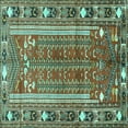 thumbnail image 1 of Ahgly Company Indoor Square Persian Turquoise Blue Traditional Area Rugs, 7' Square, 1 of 4