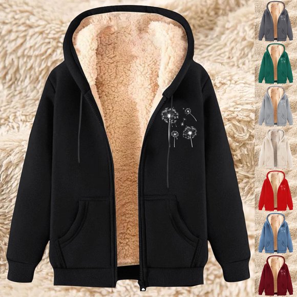 CFLVAEK Plus Size Hoodies for Women Warm Winter Sherpa Fleece Lined Zipper Hooded Jacket Fashion Graphic Long Sleeve Sweatshirts with Pockets Green XL