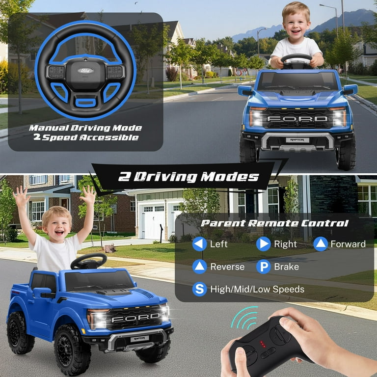 Licensed Ford Raptor F150 12V Kids Electric Car Ride On Toy