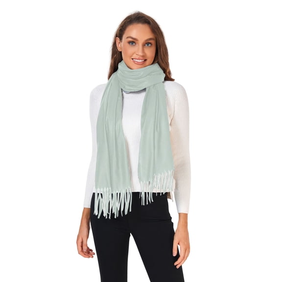 Winter Scarves for Women Pale Green Fashion Pashmina Shawl Wraps Long Blanket Scarf for Fall Spring